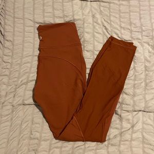 25” Lululemon Leggings in a rust color